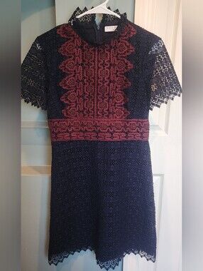 Sandro Paris Crochet Lace Midi Dress Size 3